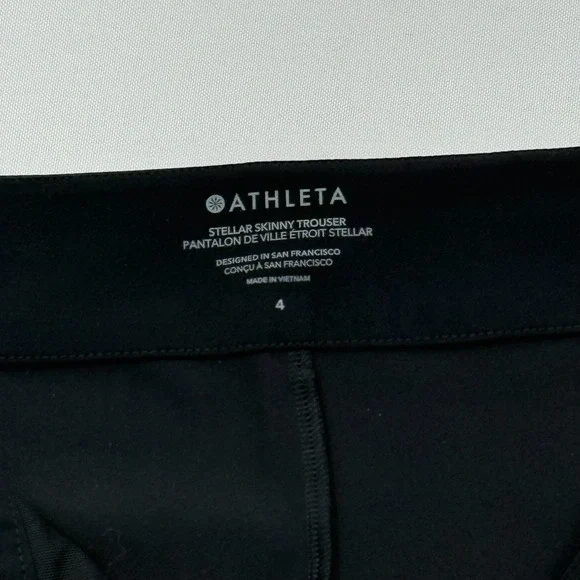 Athleta Stellar Skinny Trouser Ankle Pants Womens 4 Black Commute Work Travel - Picture 7 of 13